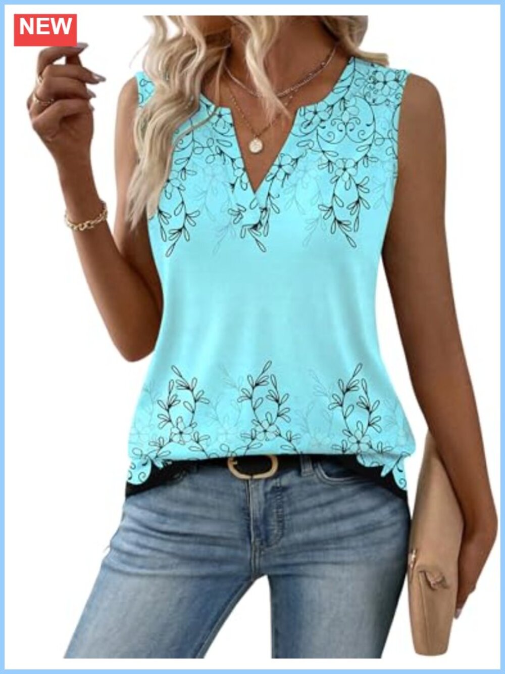 Zeagoo Womens V Neck Tank Top Sleeveless Summer Shirt
